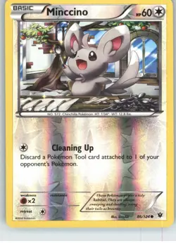 Minccino 86/124 Common Fates Collide Pokemon Reverse Holo Lightly Played - Image 1