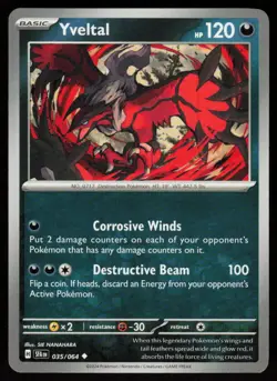 Yveltal 035/064 Uncommon Shrouded Fable Pokemon Near Mint - Image 1