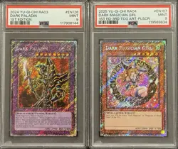 2024-25 PSA 9 YUGIOH PLATINUM SECRET RARE DARK PALADIN & DARK MAGICIAN GIRL SET - Image 1