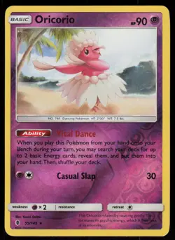 Oricorio 55/145 Rare Guardians Rising Pokemon Reverse Holo Lightly Played - Image 1