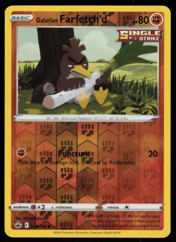 Galarian Farfetch'd 078/198 Common Chilling Reign Pokemon Reverse Holo LP - Image 1