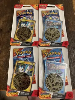 Pokemon TCG Scarlet Violet Surging Sparks Blister Booster Pack (4 Ea) Lot of 4 - Image 1