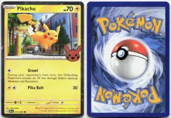 Pikachu 018/091 Holo Holo Rare Trick or Trade BOOster 2024 Pokemon Cosmo Holo NM - Image 3
