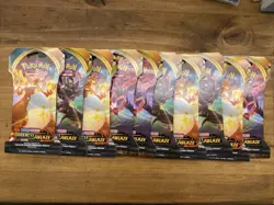 Pokemon TCG Darkness Ablaze Sleeved Booster Pack Lot Of x10 Packs Factory Sealed - Image 1