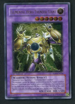 Yu-Gi-Oh! Elemental Hero Thunder Giant TLM-EN036 Ultimate Rare 1st Edition - Image 1