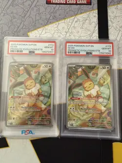 LOT OF 2 POKEMON 2025 SVP EN-SV Prismatic Evolutions ETB Promo #173 Eevee PSA 10 - Image 1