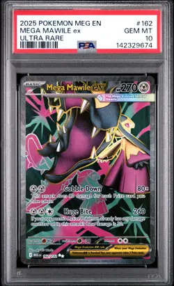 2025 Pokemon Meg En-Mega Evolution #162 Mega Mawile Ex Ultra Rare PSA 10 - Image 1