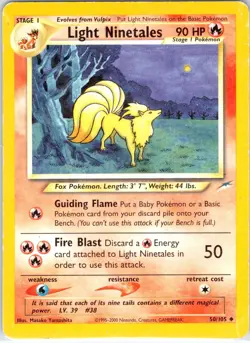 Light Ninetales 50/105 Uncommon Neo Destiny Pokemon Unlimited Damaged - Image 1