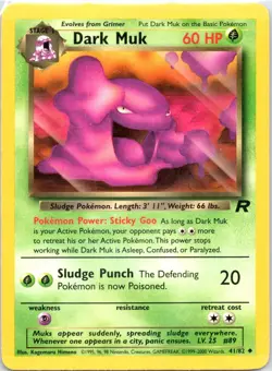 Dark Muk 41/82 Uncommon Team Rocket Pokemon Unlimited Moderately Played - Image 1