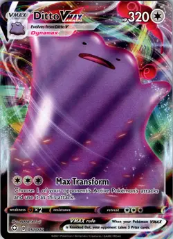 Pokemon TCG Ditto VMAX 051/072 Shining Fates Holo NM - Image 1