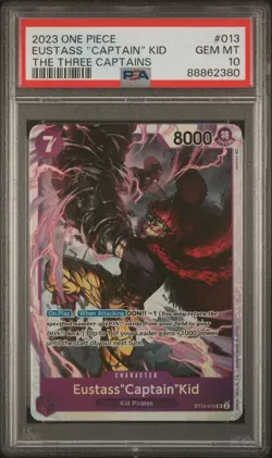 PSA 10 One Piece Three Captain Deck ST10-013 Eustass Kid SR - Image 1
