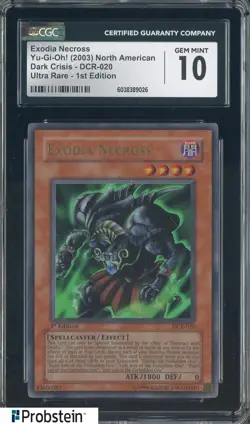 2003 Yu-Gi-Oh! Dark Crisis Exodia Necross Ultra Rare 1st Edition 020 CGC 10 - Image 1
