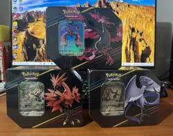 Pokemon TCG: Crown Zenith Tin Set of 3 - Galarian Articuno Zapdos Moltres SEALED - Image 1