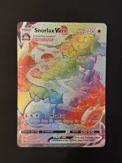 Pokemon TCG Snorlax VMAX Secret Rare Full Art Holo 206/202 Swsh01 340HP EN - Image 1