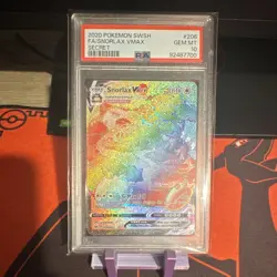 2020 Pokemon TCG Snorlax VMAX Secret Rare Full Art 206/202 PSA 10 Holo - Image 1