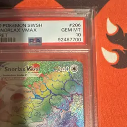 2020 Pokemon TCG Snorlax VMAX Secret Rare Full Art 206/202 PSA 10 Holo - Image 4