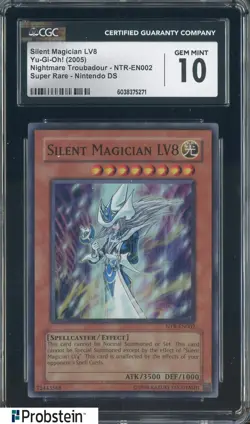 2005 Yu-Gi-Oh! Nightmare Troubadour Silent Magician LV8 SR Nintendo CGC 10 - Image 1