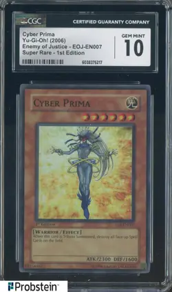 2006 Yu-Gi-Oh! Enemy of Justice EOJ-EN007 Cyber Prima Super 1st Ed CGC 10 - Image 1