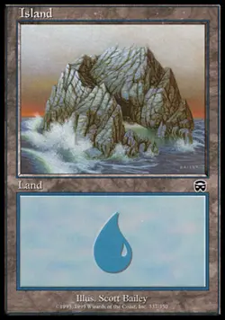 1x Island (337) - Foil Mercadian Masques Moderately Played, English Mtg Magic - Image 1