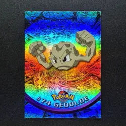topps Pokemon TV Animation Series 1 Rainbow Holo Foil #74 Geodude - Image 1