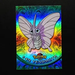 topps Pokemon TV Animation Series 1 Rainbow Holo Foil #49 Venomoth - Image 1