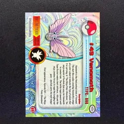 topps Pokemon TV Animation Series 1 Rainbow Holo Foil #49 Venomoth - Image 2