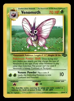 1999 Pokemon Jungle VENOMOTH 29/64 LP - Image 1