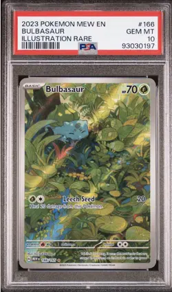2023 POKEMON MEW EN-151 ILLUSTRATION RARE #166 BULBASAUR PSA 10 - Image 1