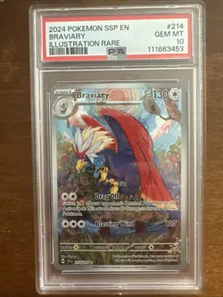 Pokemon Braviary 210 PSA 10 Gem Mint 2024 SSP en Illustration Rare - Image 1