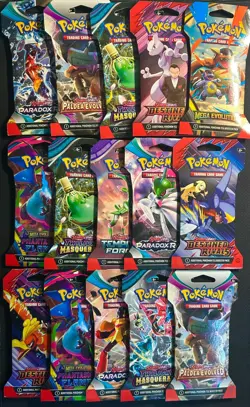 Pokemon TCG Sealed Sleeved Booster Packs! Choose Your Set! SV-MEG Era! - Image 1