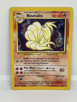 Pokemon Ninetales Holo Base Set 12/102 MP Plus. - Image 1