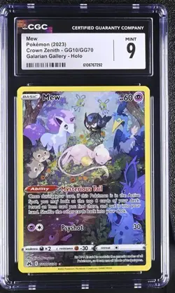 MEW GALARIAN GALLERY HOLO #GG10/GG70 - 2023 POKEMON CROWN ZENITH CGC MINT 9 - Image 1