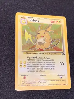 Pokemon Raichu - 14/62 - Holo Unlimited - Fossil Unlimited TCG - Image 2