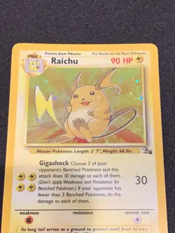 Pokemon Raichu - 14/62 - Holo Unlimited - Fossil Unlimited TCG - Image 4