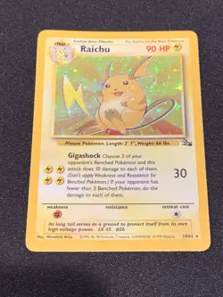 Pokemon Raichu - 14/62 - Holo Unlimited - Fossil Unlimited TCG - Image 5
