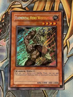 YUGIOH TCG ELEMENTAL HERO WOODSMAN PP02-EN004 SECRET EDITION NM - Image 1