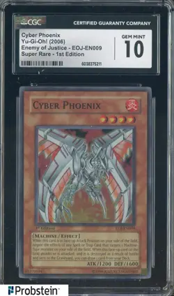 2006 Yu-Gi-Oh! Enemy of Justice EOJ-EN009 Cyber Phoenix 1st Ed CGC 10 GEM MINT - Image 1