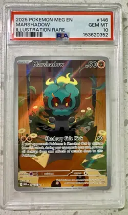 2025 POKEMON MEG EN-MEGA EVOLUTION ILLUSTRATION RARE #146 MARSHADOW PSA 10 MINT - Image 1