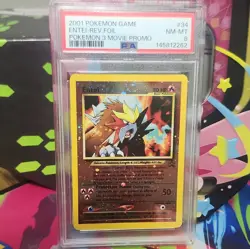 Pokemon Entei 34/53 Wotc Promo Reverse Holo Promo English 2001 PSA 8 Doubleswirl - Image 1