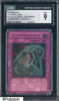 2006 Yu-Gi-Oh! Enemy of Justice EOJ-EN049 Life Equalizer 1st Ed CGC 9 MINT - Image 1