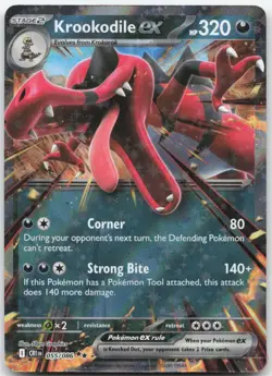 Krookodile ex 055/086 Double Rare ME04: Chaos Rising Pokemon Near Mint - Image 1