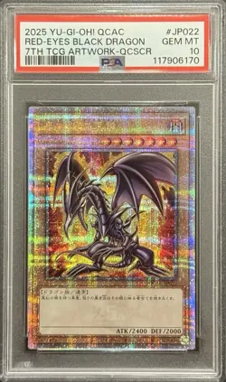 2025 PSA 10 YUGIOH JAPANESE QCAC QCSCR RED EYES BLACK DRAGON 7TH ART WORK 💫 - Image 1