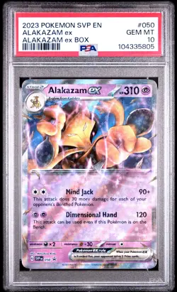 ALAKAZAM EX 2023 Pokemon Scarlet & Violet Black Star Promo #050 PSA 10 - Image 1
