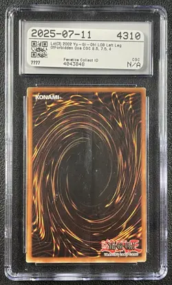 LEFT LEG OF THE FORBIDDEN ONE CGC 4 2002 YU-GI-OH! BLUE EYES WHITE DRAGON WAVY 0 - Image 2