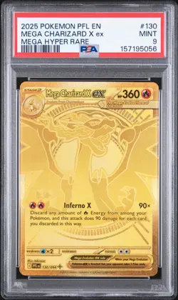 2025 POKEMON PFL EN-PHANTASMAL FLAMES MEGA HYPER RARE MEGA CHARIZARD X EX PSA 9 - Image 1