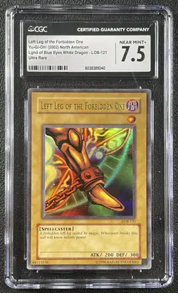 LEFT LEG OF THE FORBIDDEN ONE CGC 7.5 2002 YU-GI-OH! BLUE EYES WHITE DRAGON 240 - Image 1