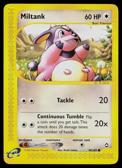 Pokemon Card - Miltank Aquapolis 94 Common - Image 1