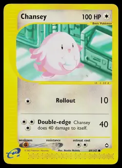 Pokemon Card - Chansey Aquapolis 69/147 Common - Image 1