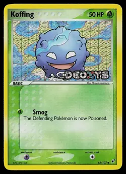 Pokemon Card - Koffing Deoxys 62/107 Reverse Holo Common - Image 1