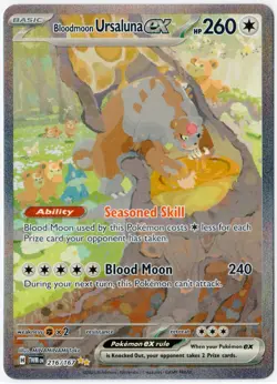 2024 Pokemon Bloodmoon Ursaluna ex 216/167 Sv06: Twilight Masquerade Holo - NM - Image 1